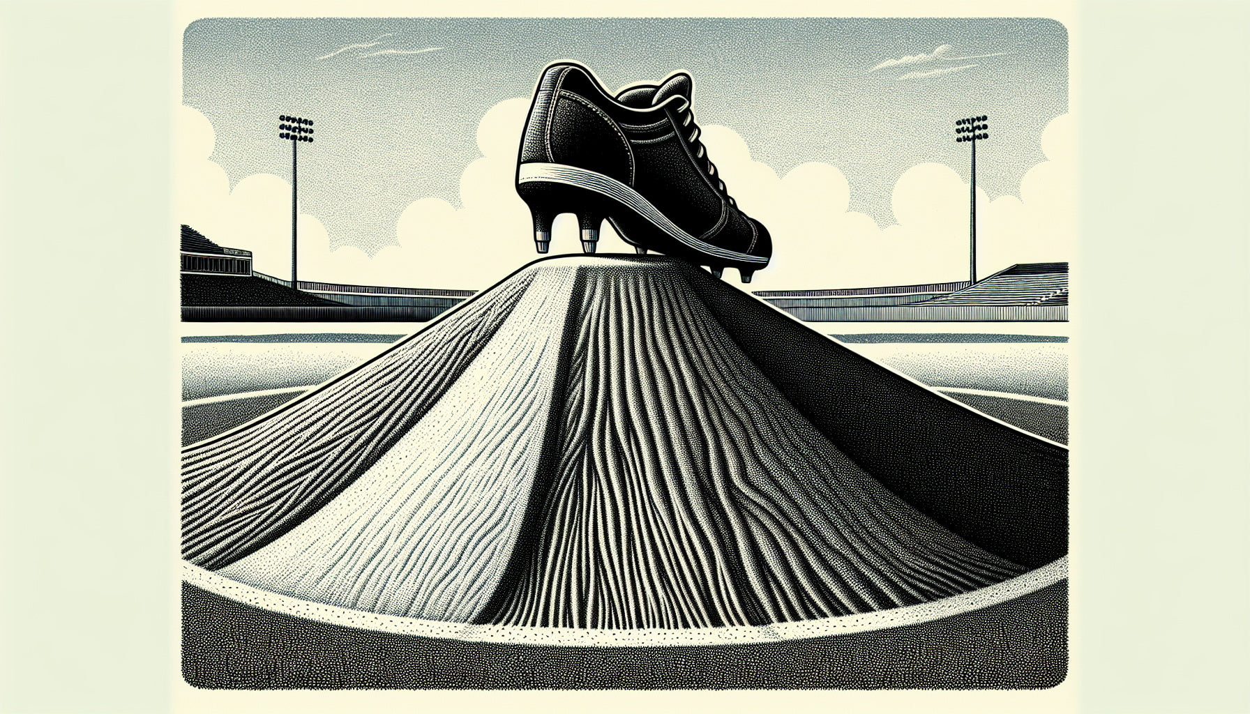 Sloped pitching mound illustration